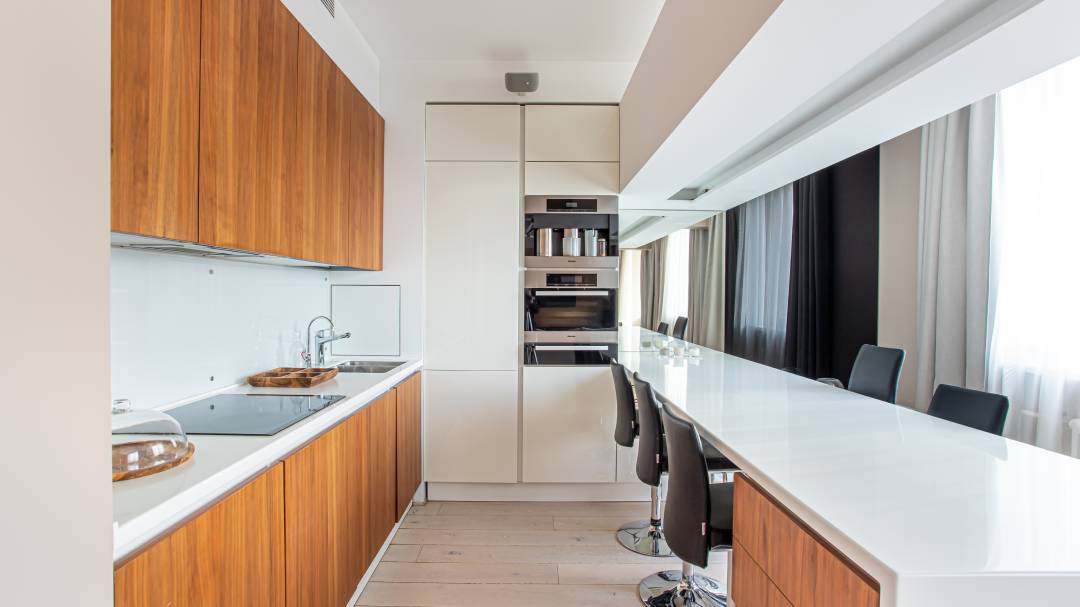 elongated kitchen